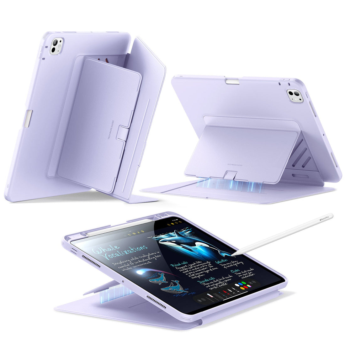 iPad Pro 13" (2024) Flip Magnetic Case with Pencil Holder - Purple  Product type