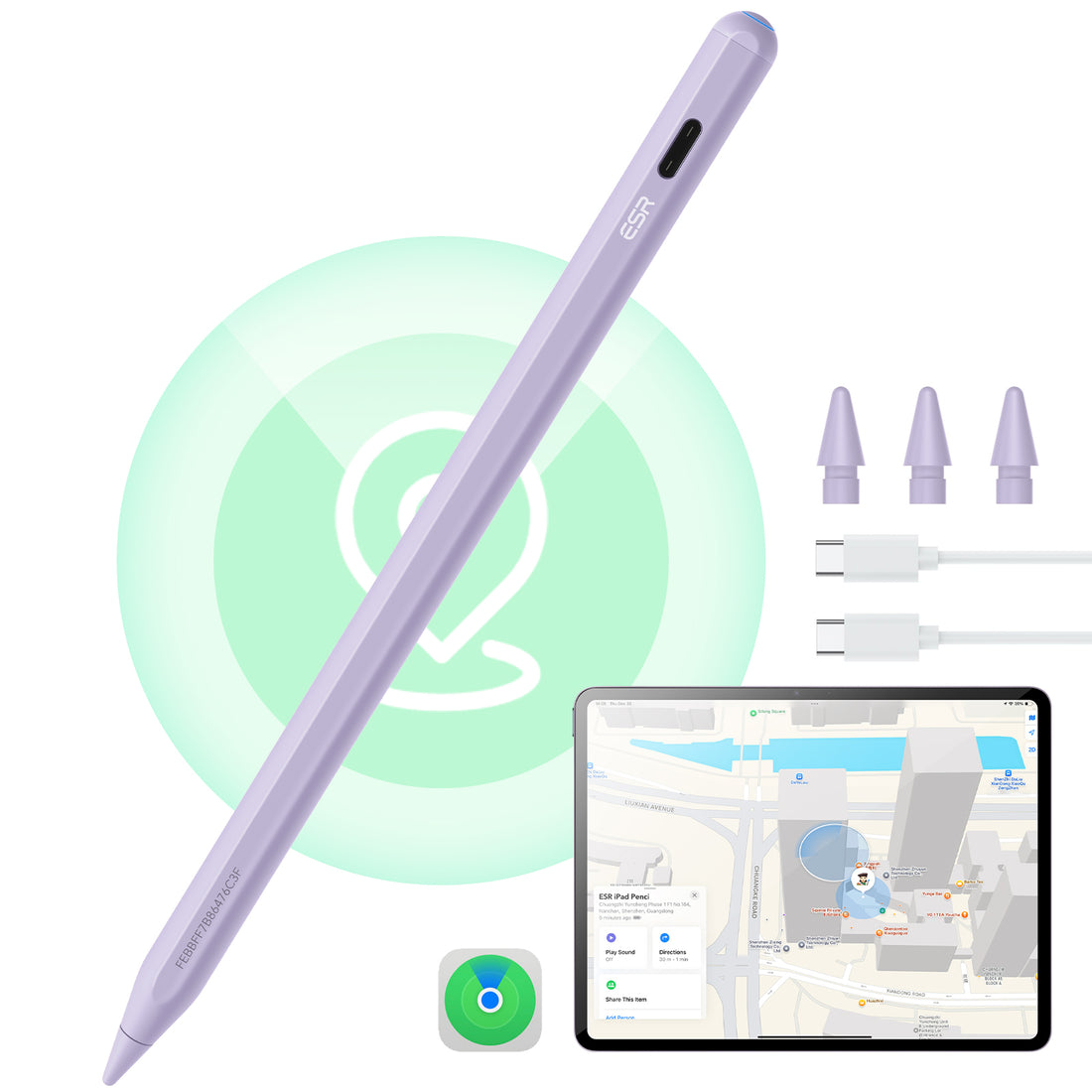 Geo Digital Pencil with Built-in Find My - Purple  Product type