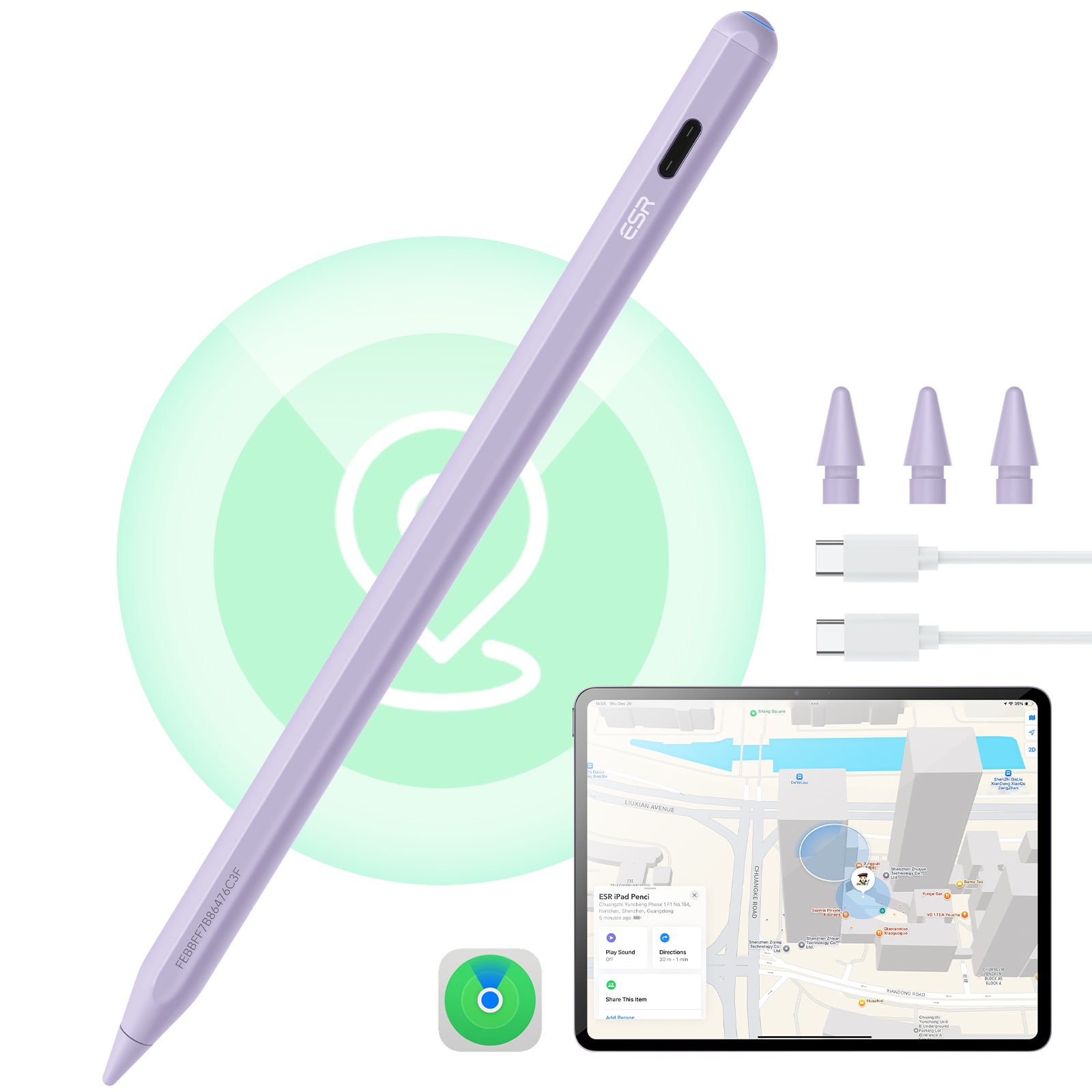 Geo Digital Pencil with Built-in Find My - Purple  Product type