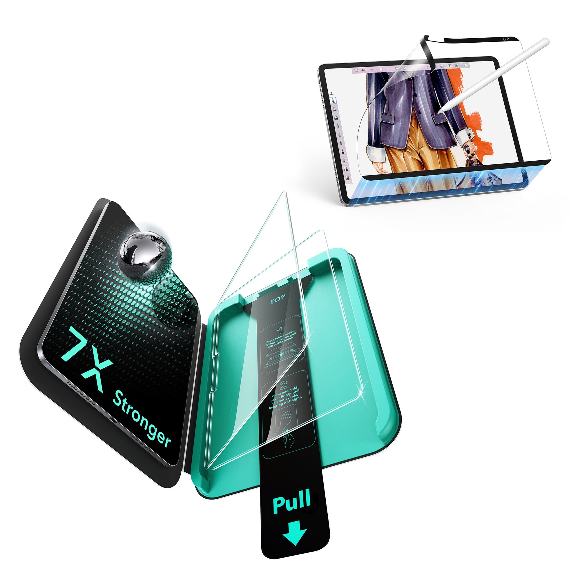 iPad Pro 13" (2025) Paper-Feel Magnetic Screen Protector Set  –  1 Paper-Feel + 2 Tempered Glass  Product type