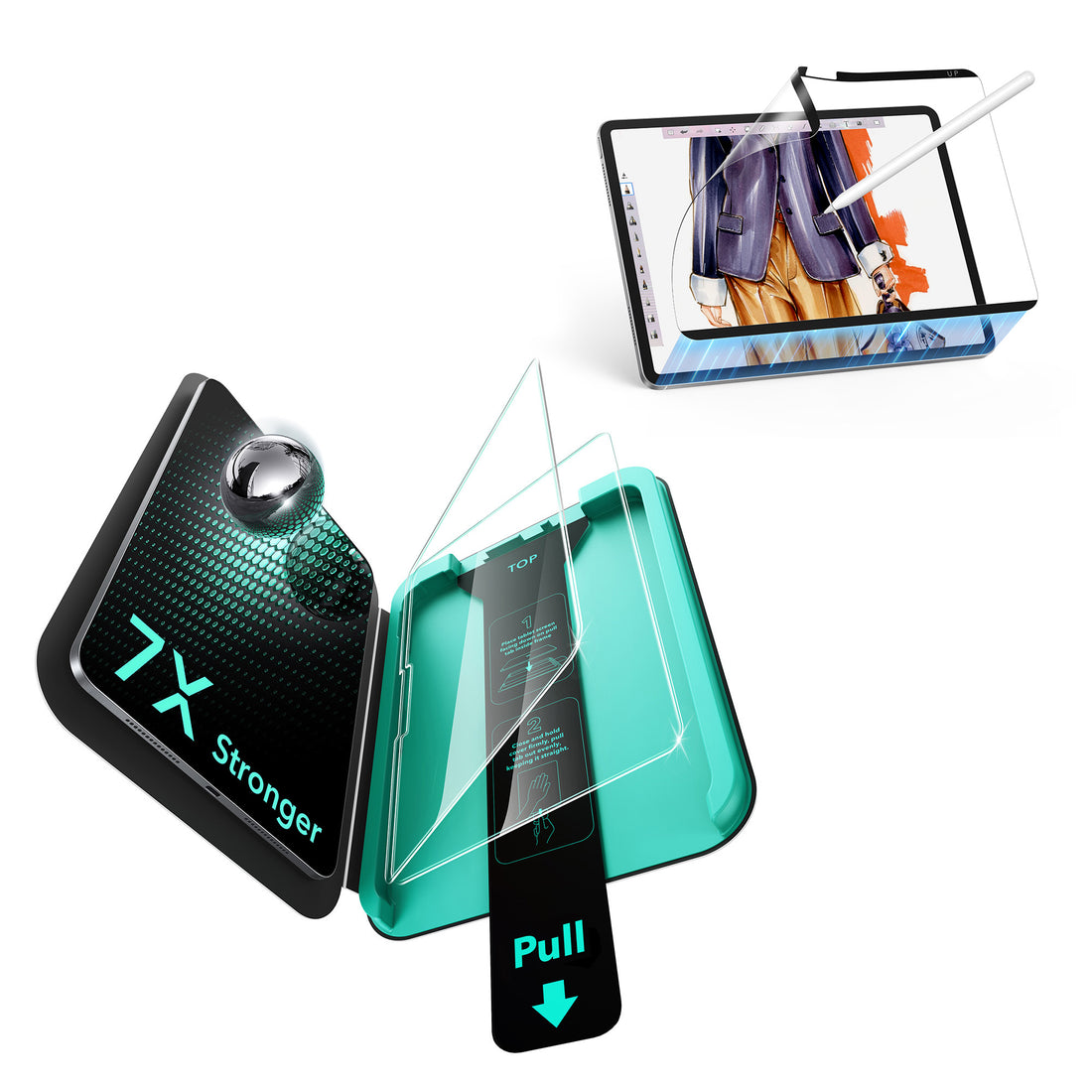 iPad Pro 13" (2025) Paper-Feel Magnetic Screen Protector Set  –  1 Paper-Feel + 2 Tempered Glass  Product type