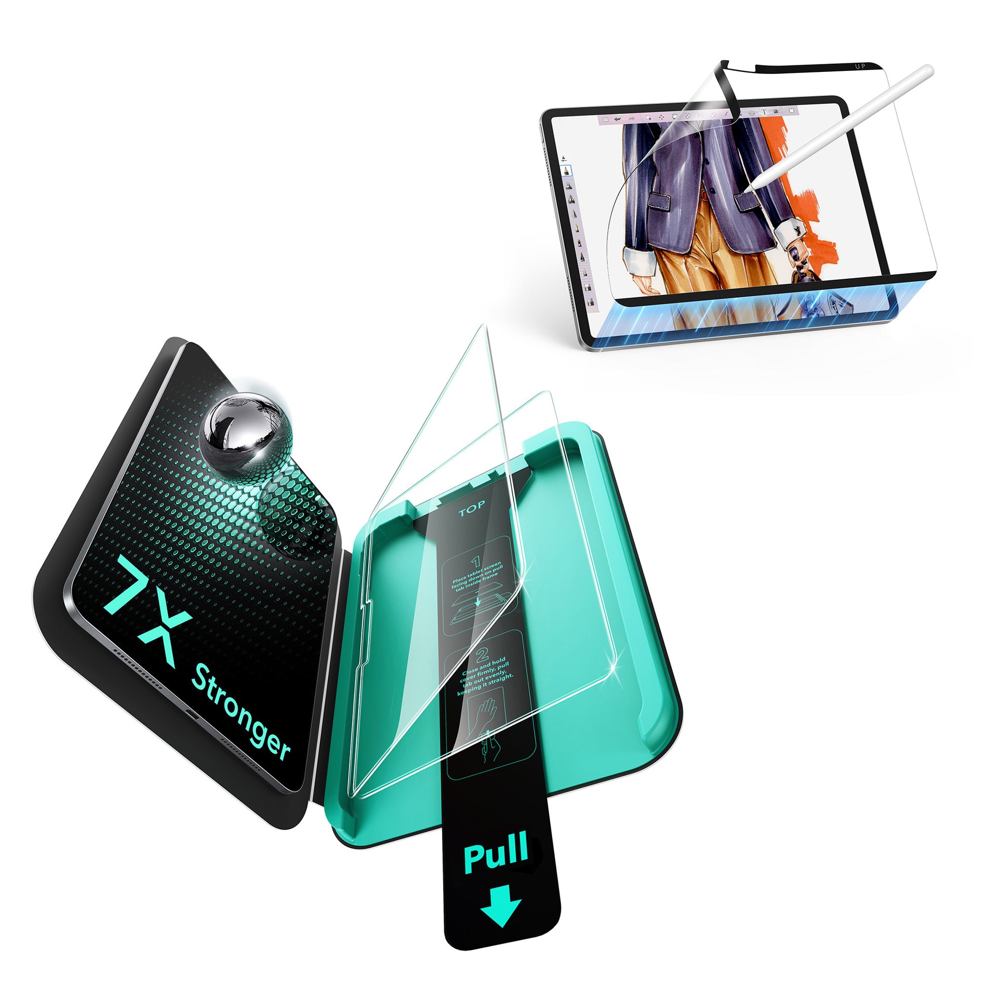 iPad Pro 13" (2025) Paper-Feel Magnetic Screen Protector Set  –  1 Paper-Feel + 2 Tempered Glass  Product type
